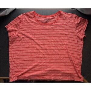 Vineyard Vines Women’s Striped Orange Cotton T-shirt Size XL Surftee Preppy